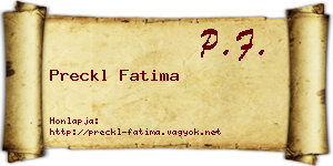 Preckl Fatima névjegykártya